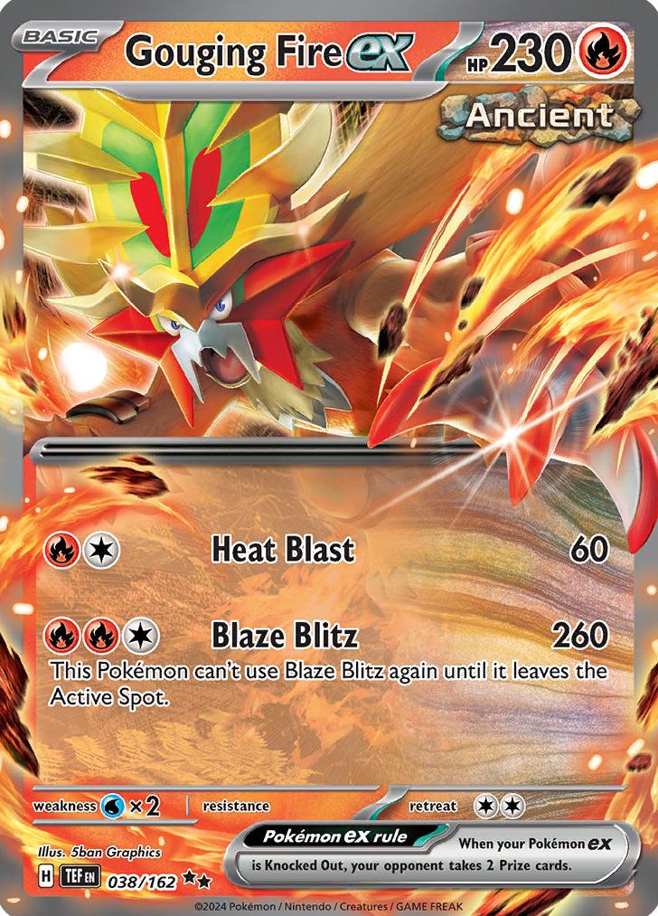 Gouging Fire EX 2024 Pokemon Scarlet & Violet Temporal Forces
