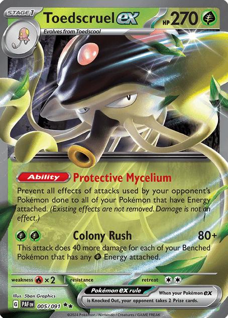 Toedscruel EX Holo 2024 Pokemon Scarlet & Violet Paldean Fates