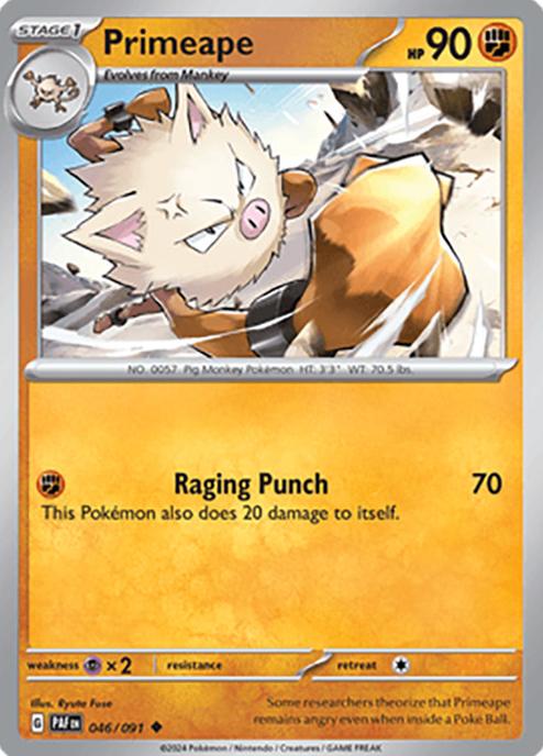 Primeape 2024 Pokemon Scarlet & Violet Paldean Fates