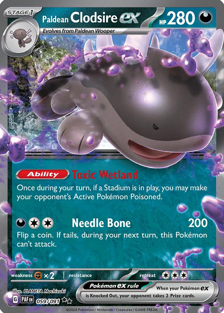Paldean Clodsire EX Holo 2024 Pokemon Scarlet & Violet Paldean Fates