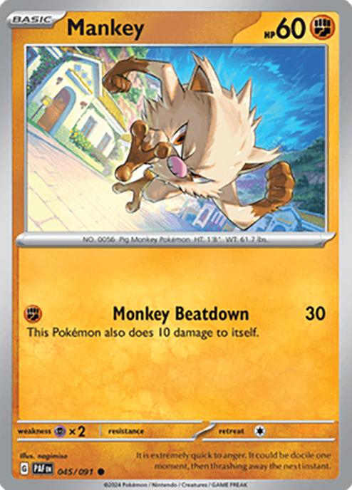 Mankey 2024 Pokemon Scarlet & Violet Paldean Fates