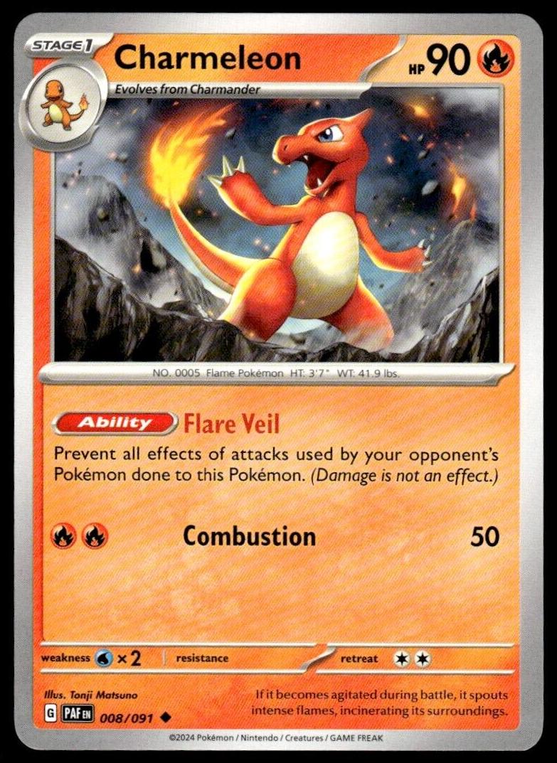 Charmeleon 2024 Pokemon Scarlet & Violet Paldean Fates