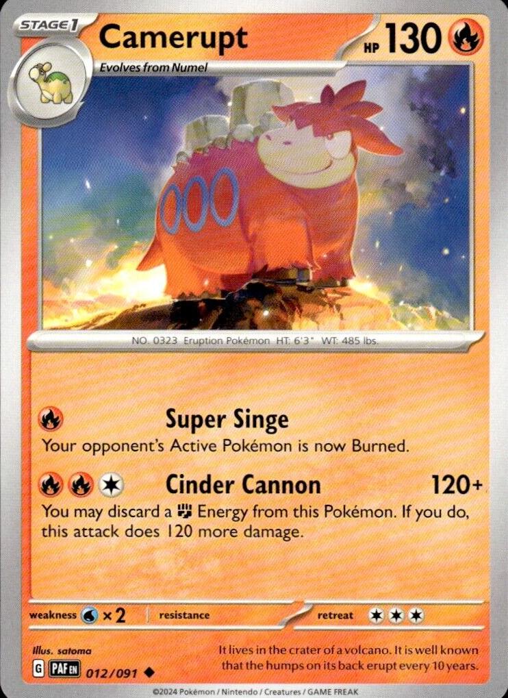 Camerupt 2024 Pokemon Scarlet & Violet Paldean Fates