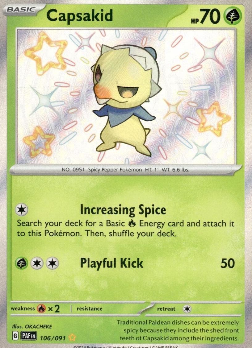 Capsakid 2024 Pokemon Scarlet & Violet Paldean Fates