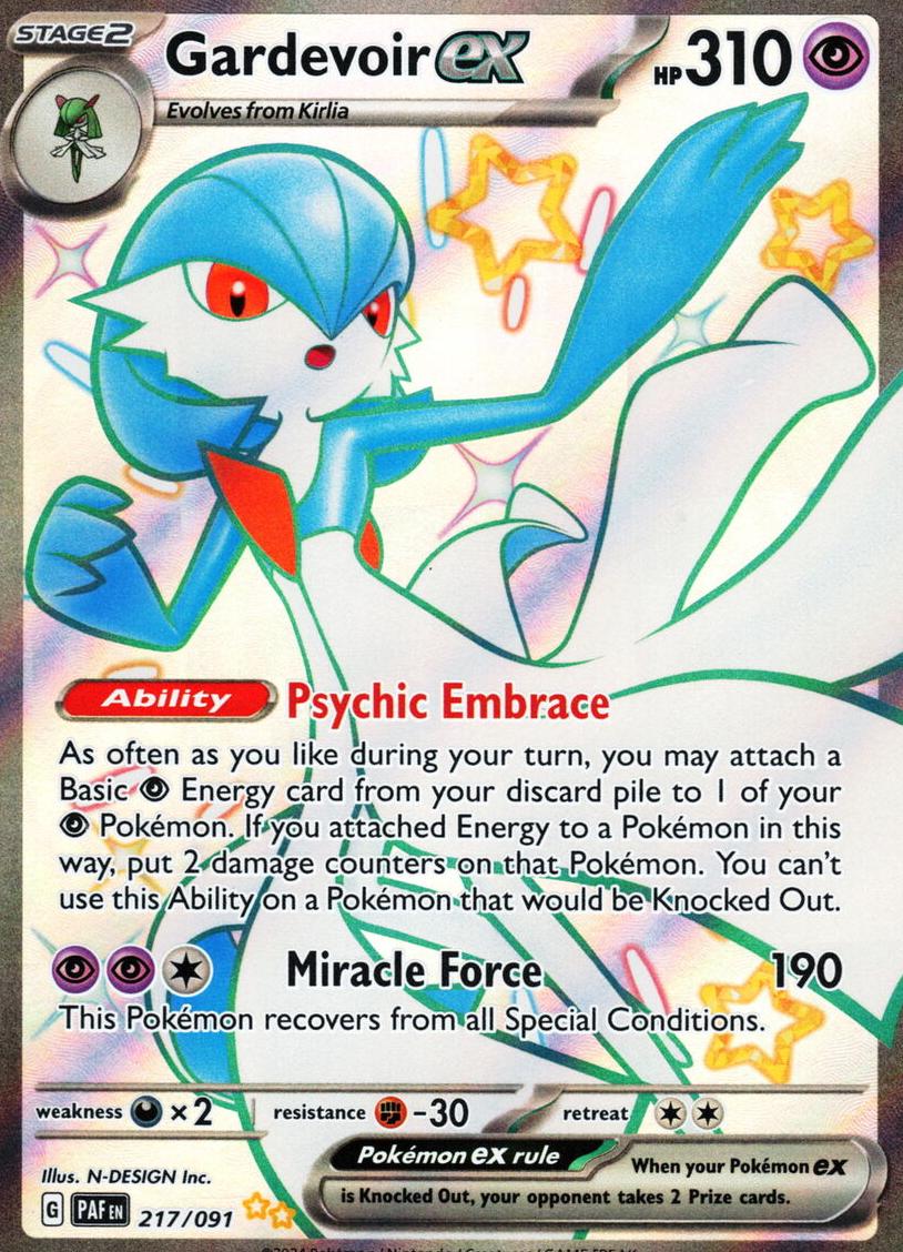 2024 Pokemon Paldean Fates SHINY ULTRA RARE #217 Gardevoir front