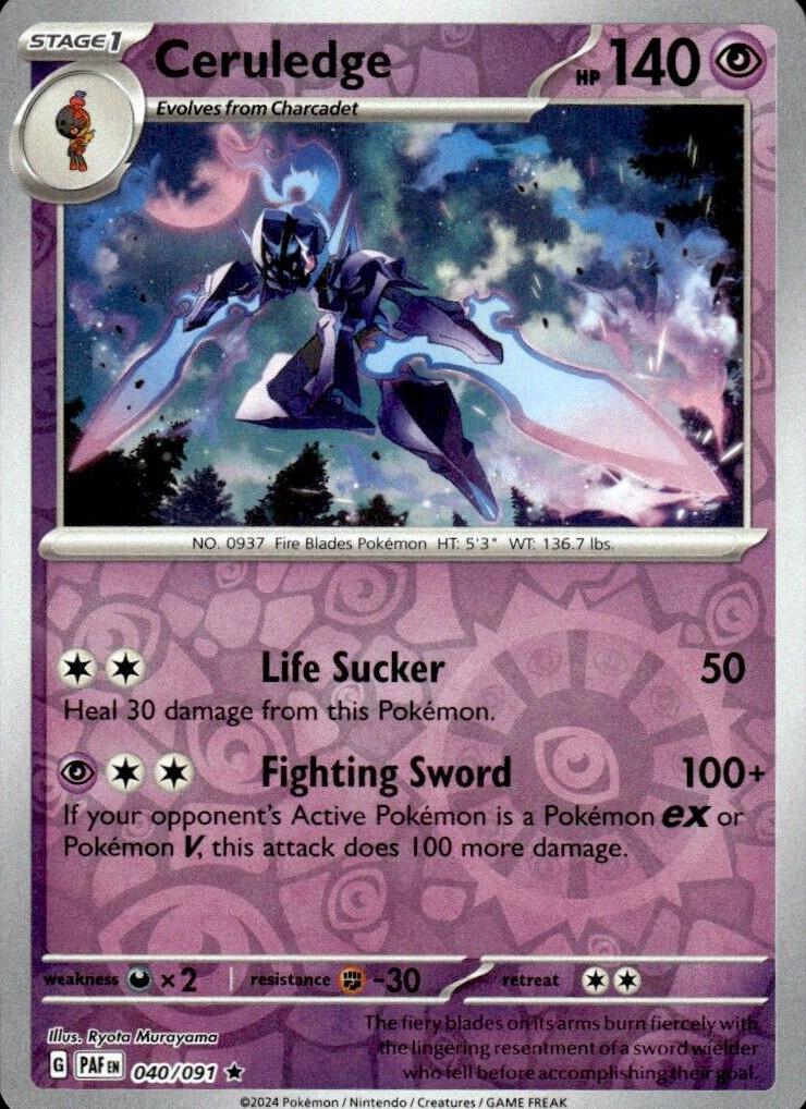 Ceruledge 2024 Pokemon Scarlet & Violet Paldean Fates Reverse Holo