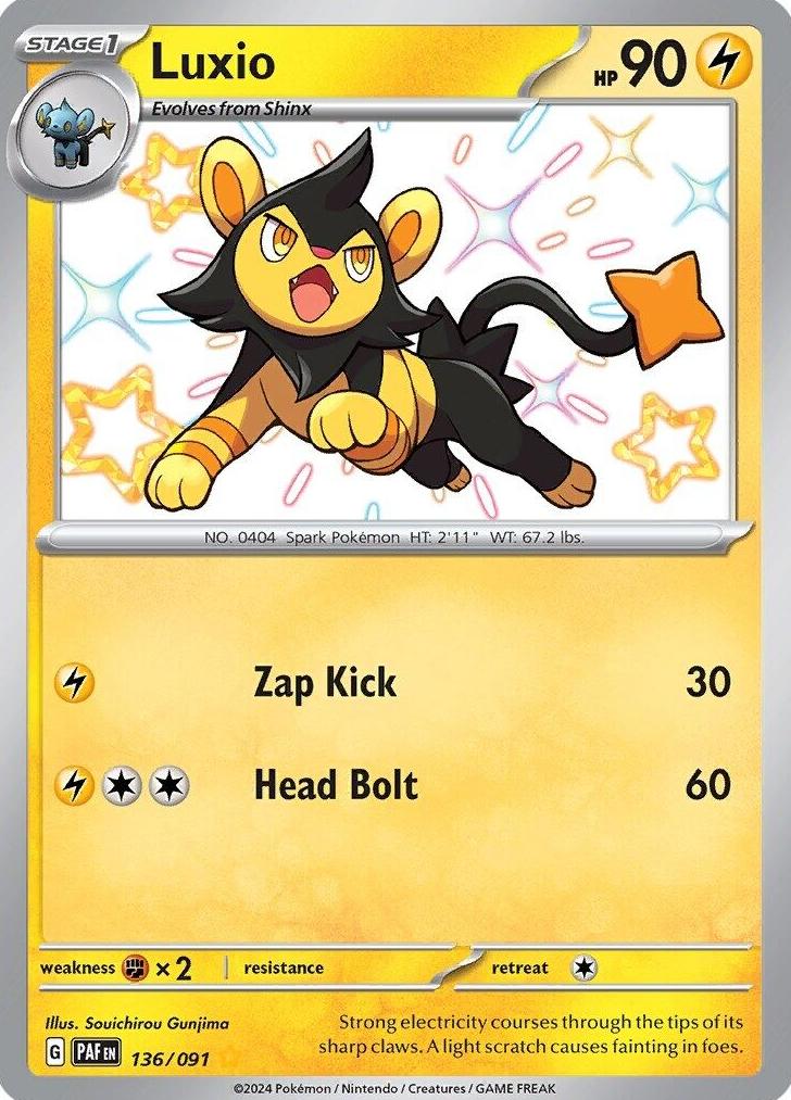 Luxio 2024 Pokemon Scarlet & Violet Paldean Fates