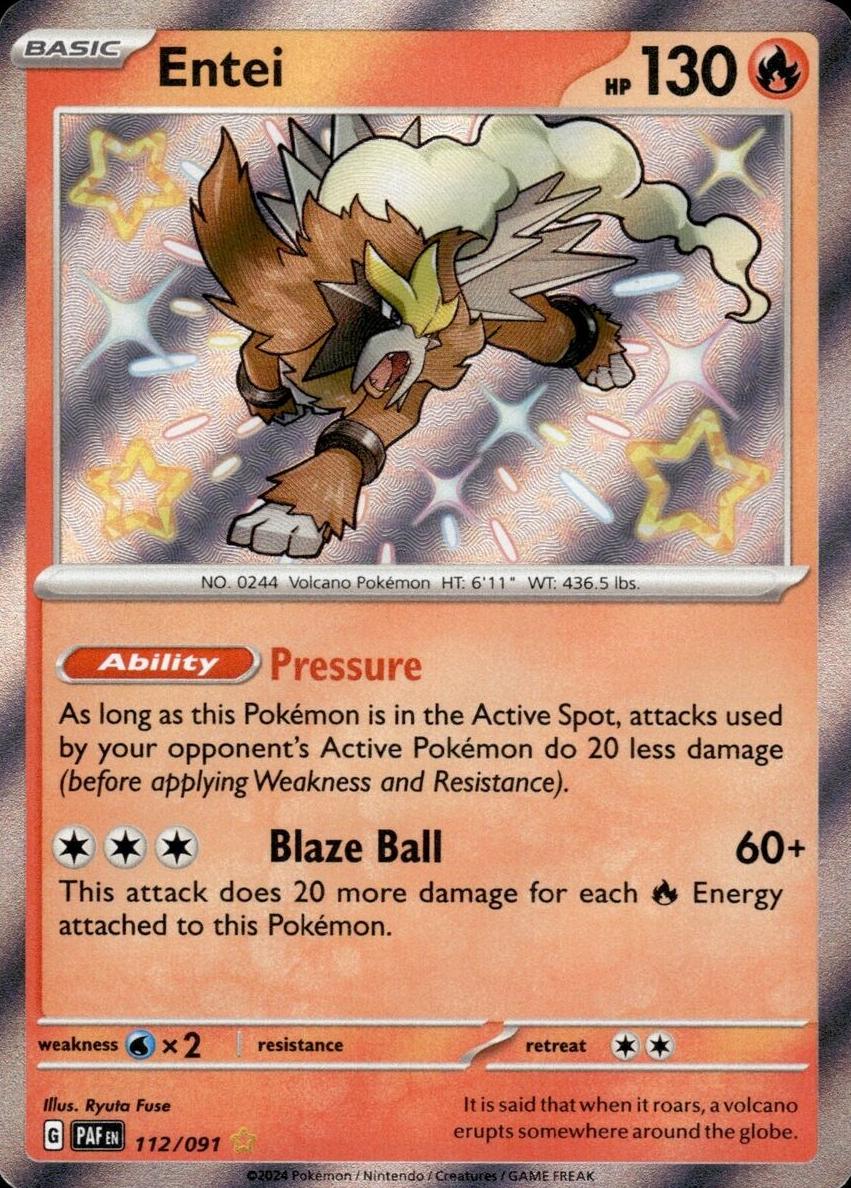 Entei 2024 Pokemon Scarlet & Violet Paldean Fates