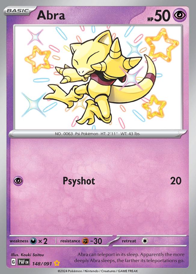 Abra 2024 Pokemon Scarlet & Violet Paldean Fates