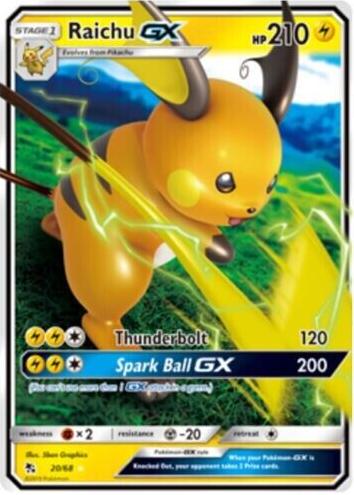 Raichu GX 2019 Pokemon Sun & Moon Hidden Fates