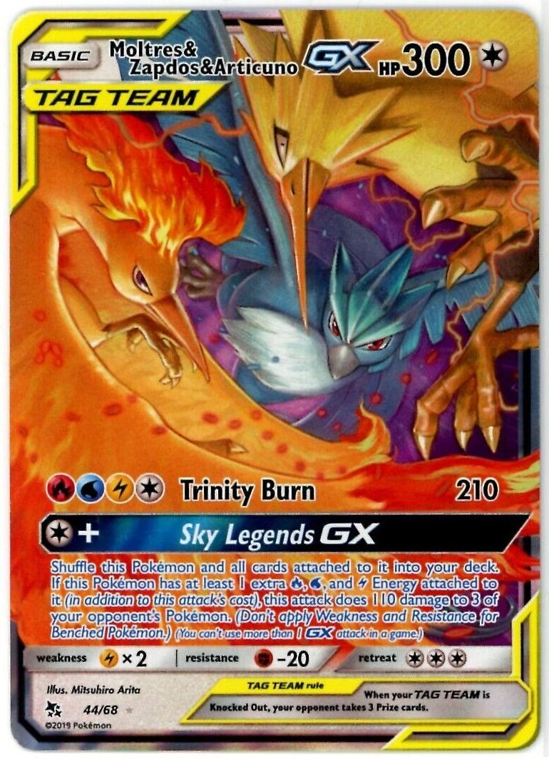 Moltres & Zapdos & Articuno GX 2019 Pokemon Sun & Moon Hidden Fates