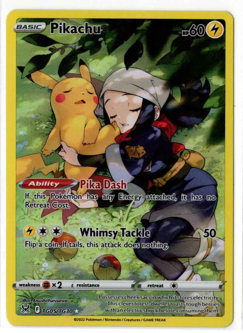 2022 Pokemon Lost Origin Full Art #TG05 Pikachu front