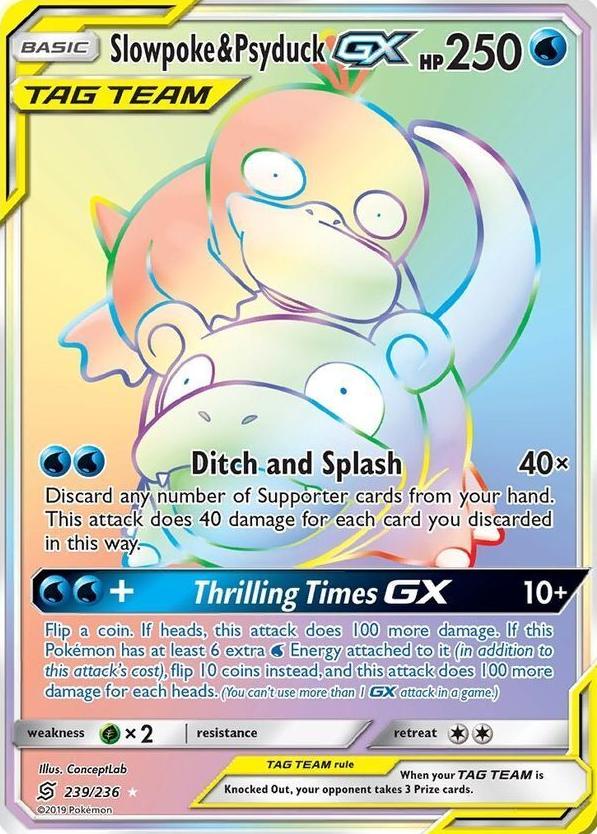 2019 Pokemon Unified Minds GX #35 Slowpk.&psydck.gx front