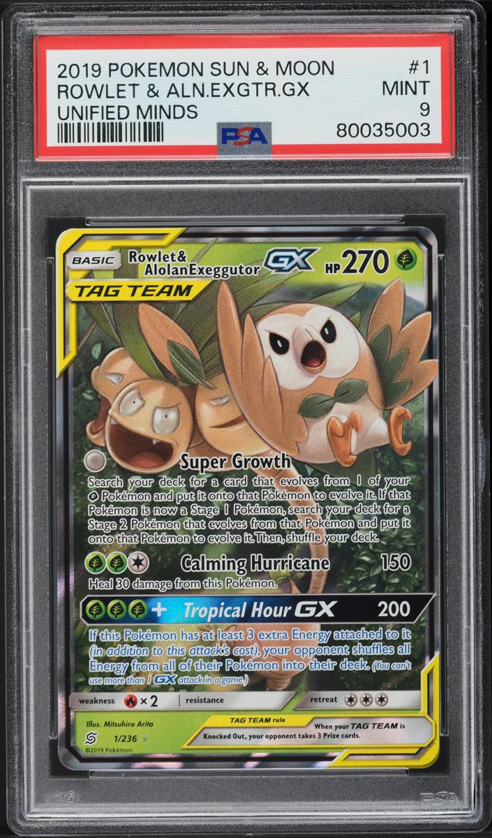 Rowlet & Alolan Exeggutor GX 2019 Pokemon Sun & Moon Unified Minds