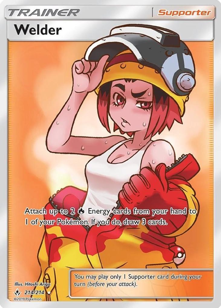 2019 Pokemon Unbroken Bonds UNBROKEN BONDS #214 FA/Welder front