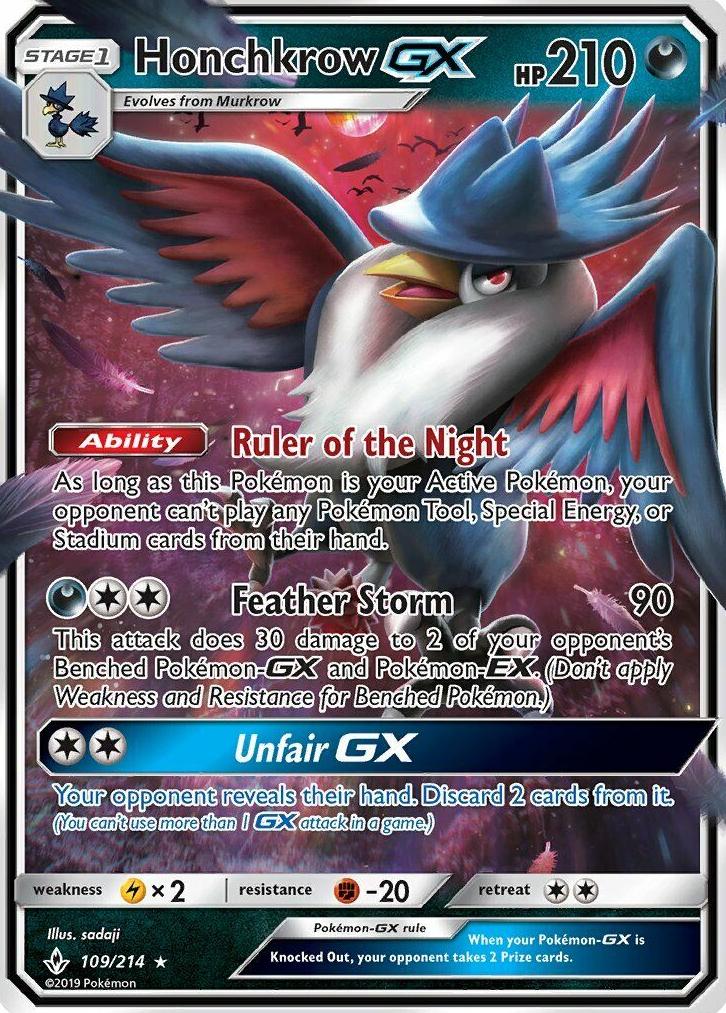 Honchkrow GX 2019 Pokemon Sun & Moon Unbroken Bonds