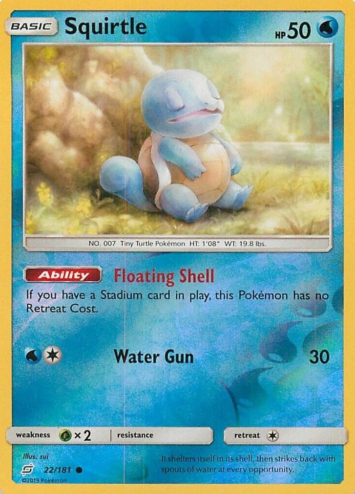 2019 Pokemon Team Up Foil #22 Squirtle-Rev.Foil front