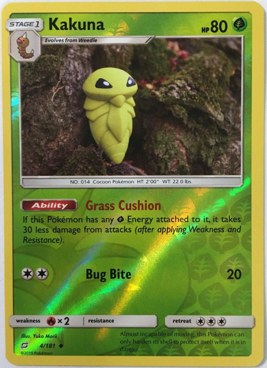 Kakuna 2019 Pokemon Sun & Moon Team Up Reverse Holo