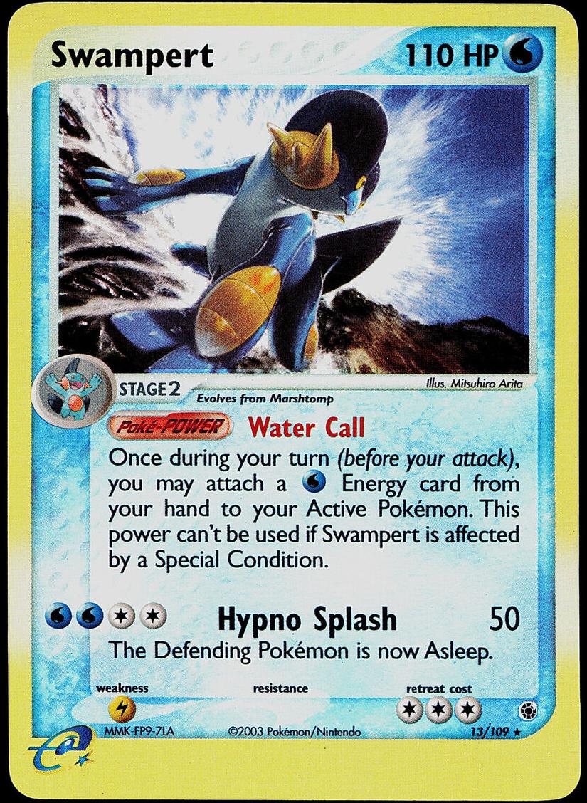 2003 Pokemon RUBY & SAPPHIRE #13 Swampert-Holo front