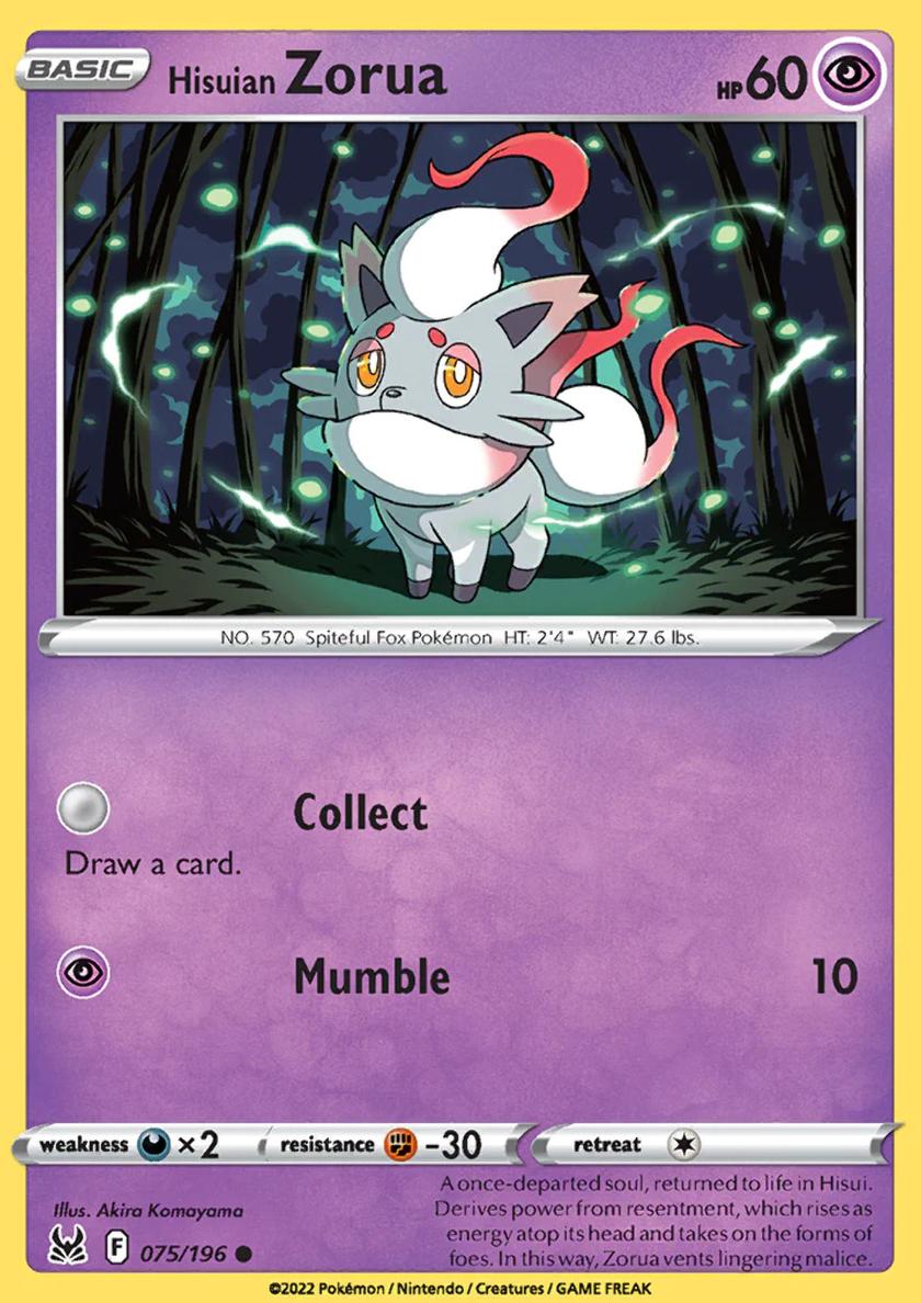 Hisuian Zorua 2022 Pokemon Lost Origin
