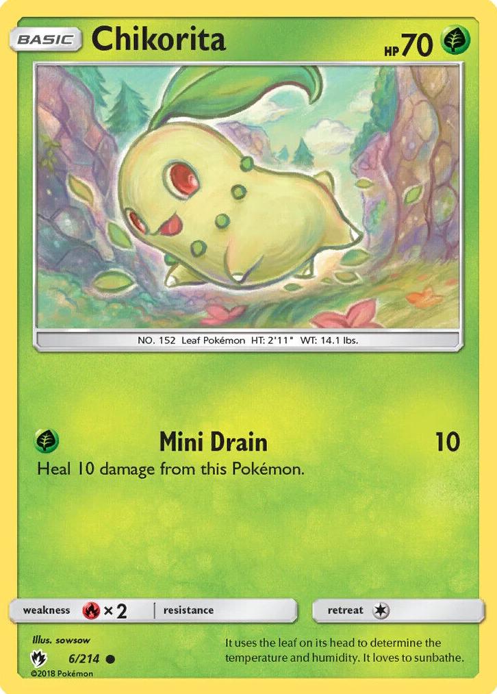 Chikorita 2018 Pokemon Sun & Moon Lost Thunder