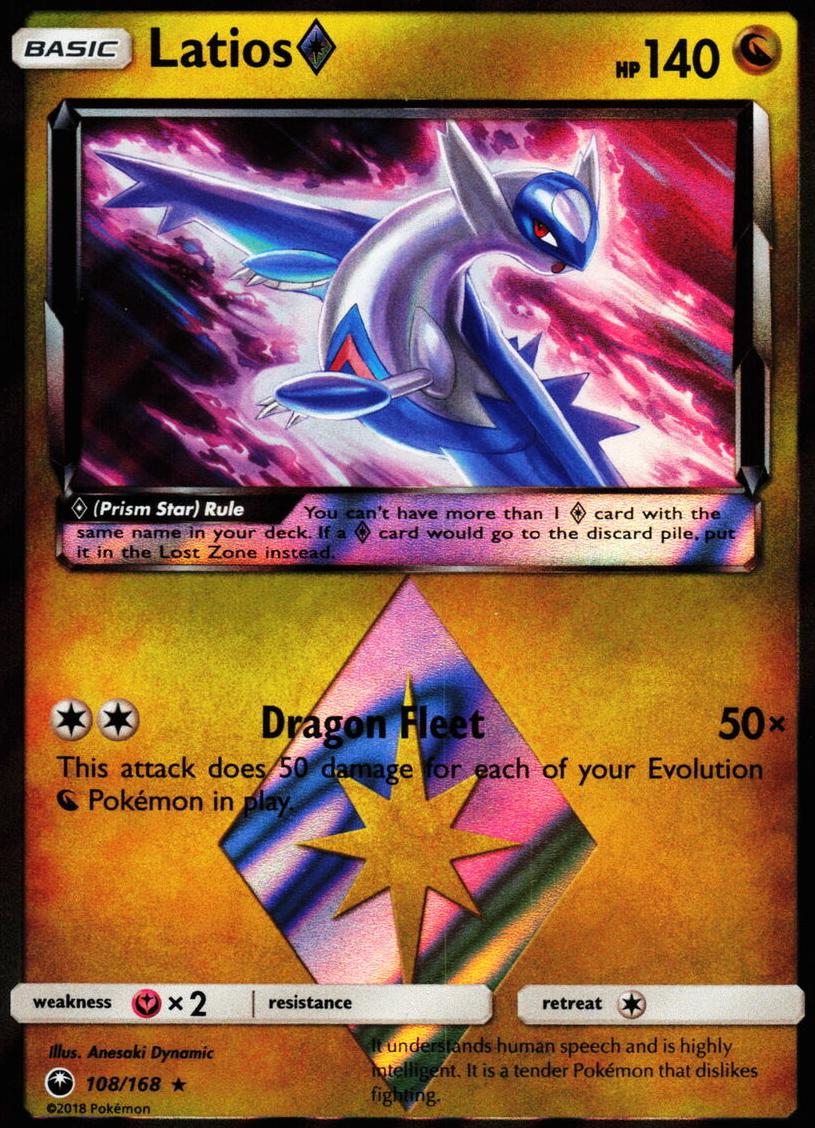 Latios Prism Star 2018 Pokemon Sun & Moon Celestial Storm