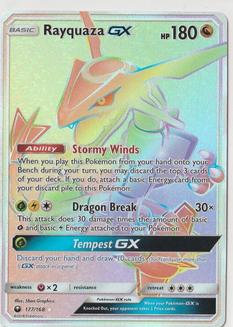 2018 Pokemon Secret Rare #177 Rayquaza front