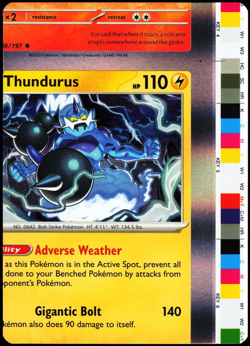 Thundurus Holo 2023 Pokemon Scarlet & Violet Obsidian Flames