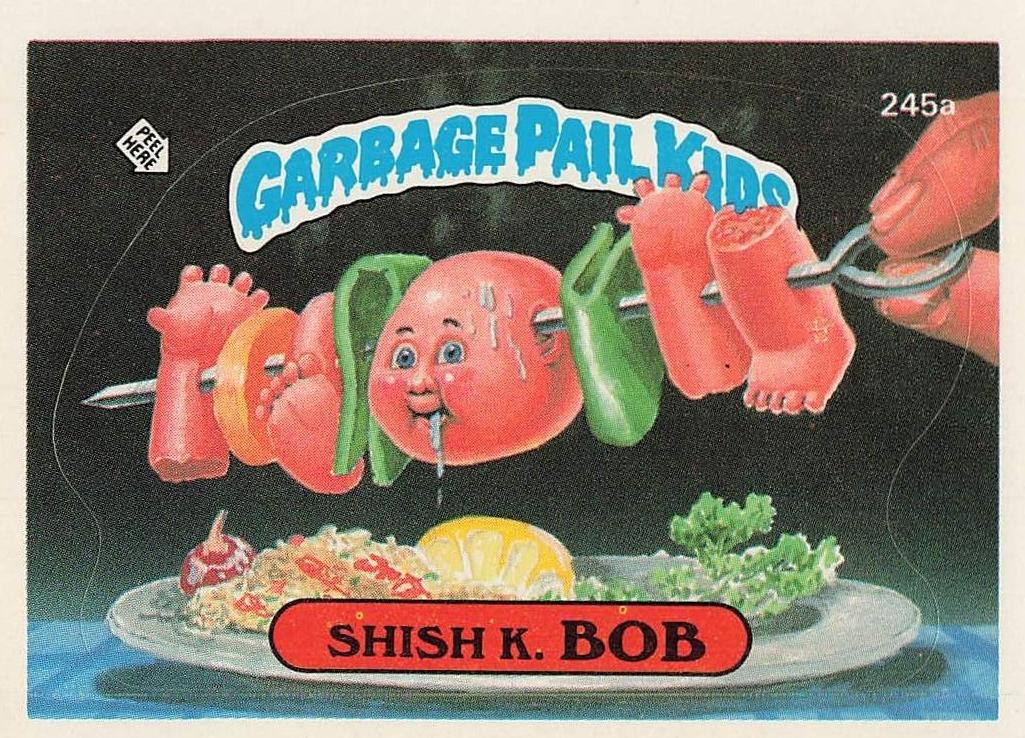 1986 Topps Garbage Pail Kids Original Series 6 #245a Shish K. Bob front