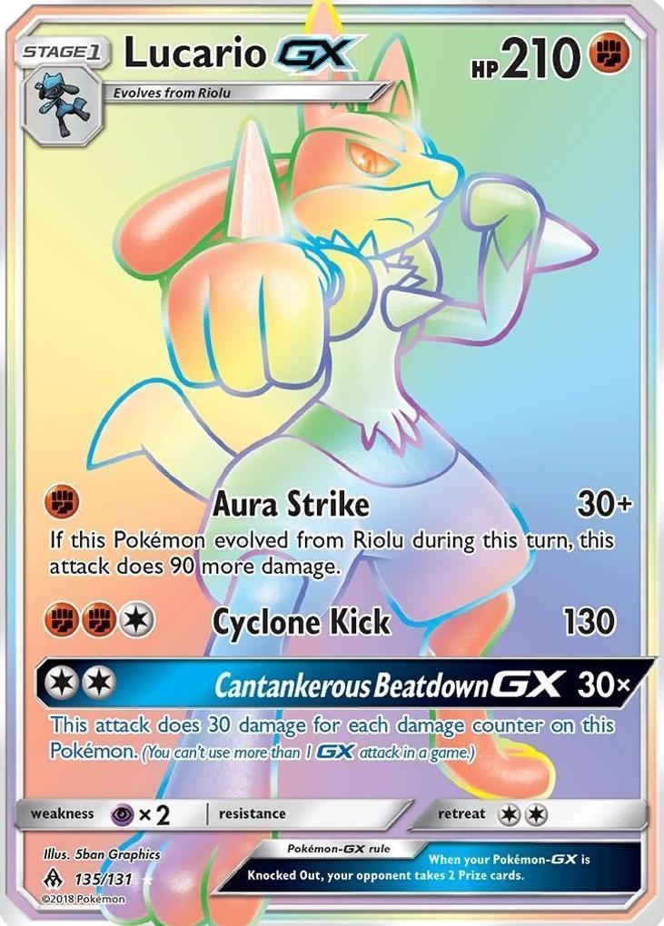 2018 Pokemon Sun & Moon Full Art #135 Lucario front