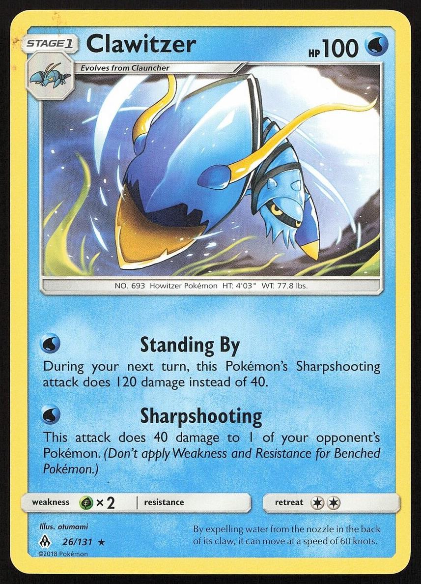 Clawitzer 2018 Pokemon Sun & Moon Forbidden Light
