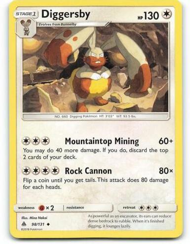Diggersby 2018 Pokemon Sun & Moon Forbidden Light
