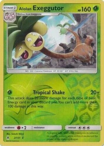 Alolan Exeggutor 2018 Pokemon Sun & Moon Forbidden Light Reverse Holo