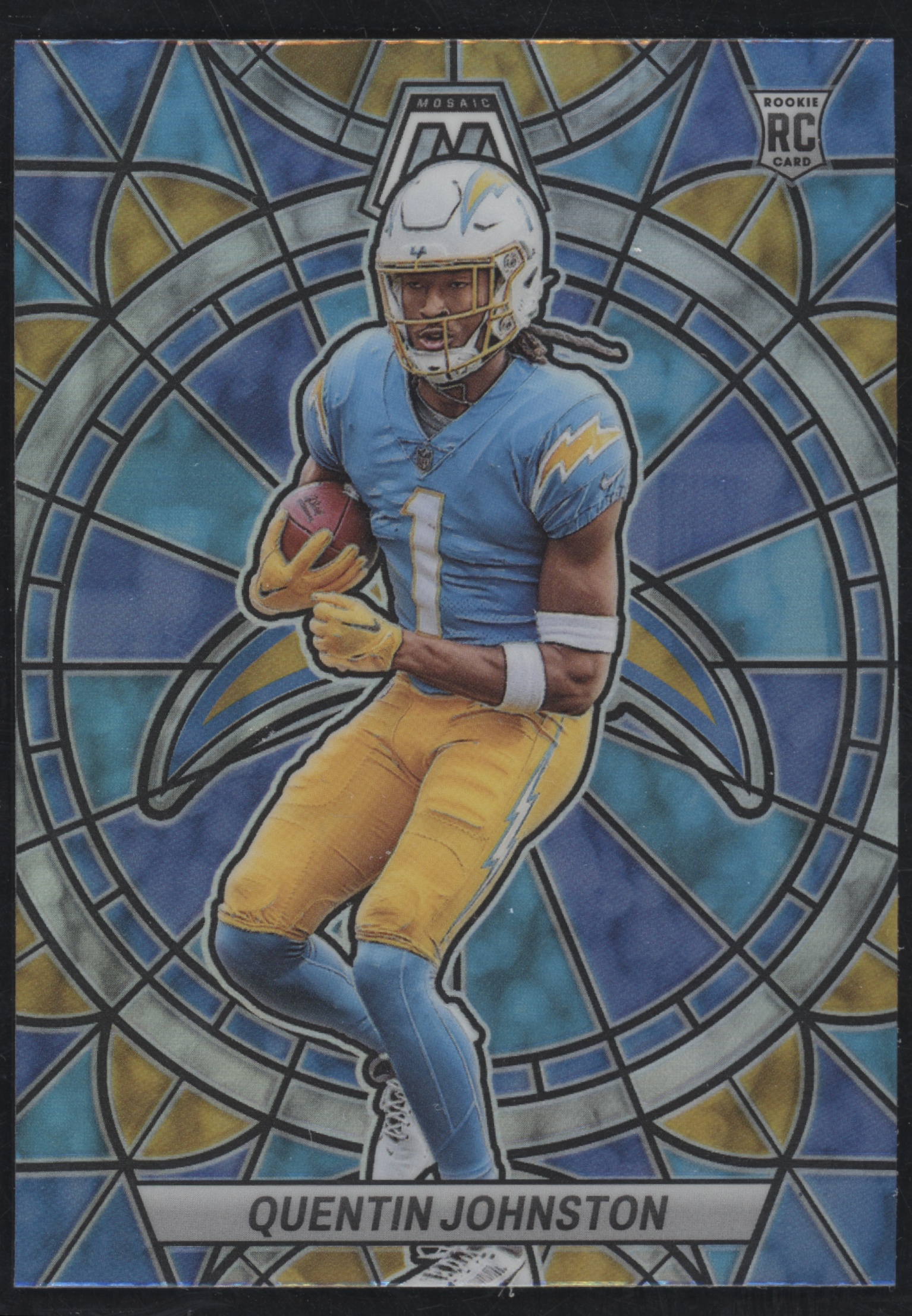 2023 Panini Mosaic Stained Glass Quentin Johnston #SG-29 card