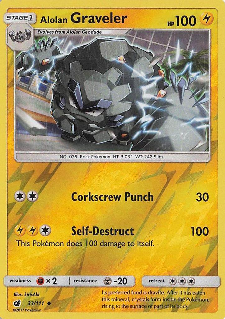 Alolan Graveler 2017 Pokemon Sun & Moon Crimson Invasion