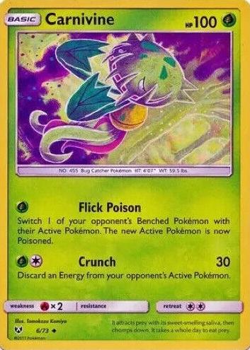 Carnivine 2017 Pokemon Sun & Moon Shining Legends