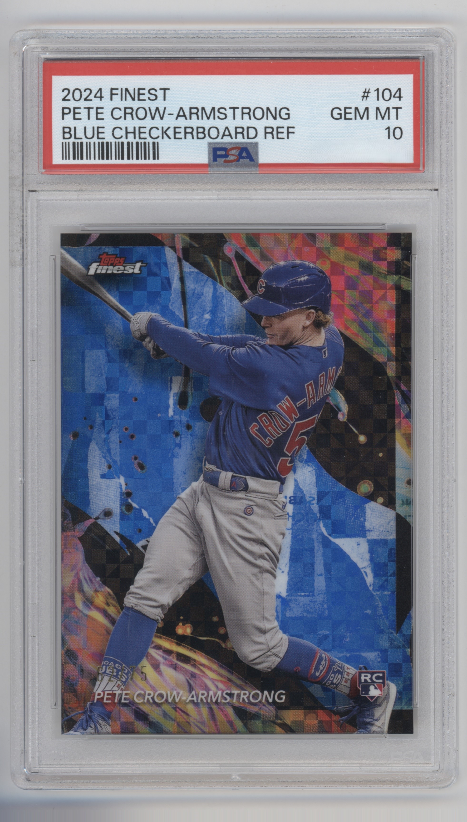 2024 Topps Finest Baseball Blue Checkerboard Refractor Pete Crow-Armstrong #104