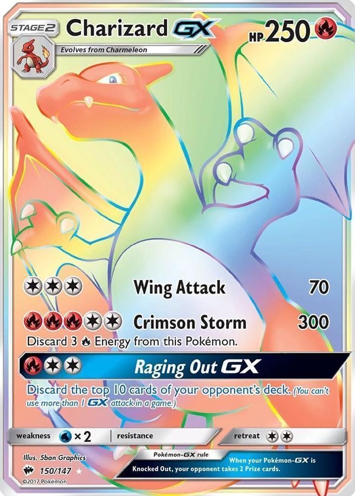 2017 Pokemon Burning Shadows Burningshadows-Secret Full Art #150 Charizard front