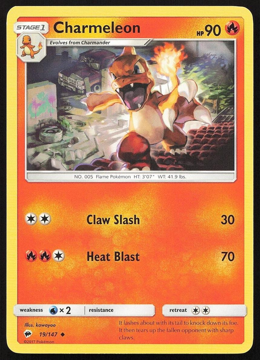 Charmeleon 2017 Pokemon Sun & Moon Burning Shadows