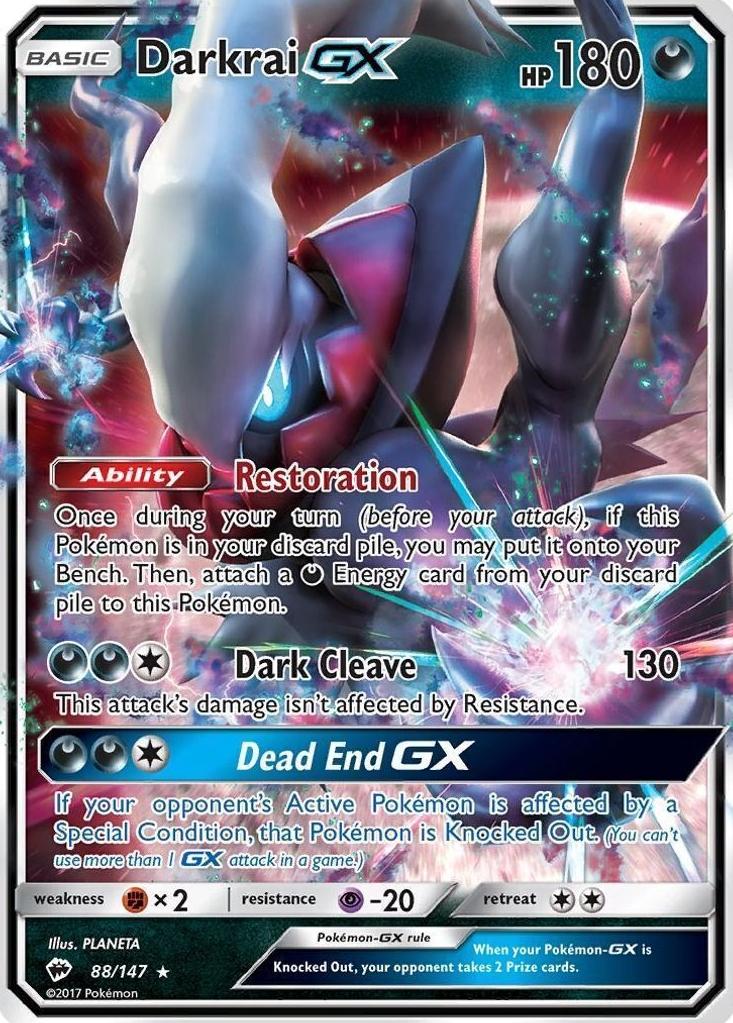 Darkrai GX 2017 Pokemon Sun & Moon Burning Shadows