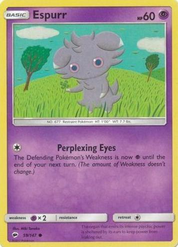 Espurr 2017 Pokemon Sun & Moon Burning Shadows