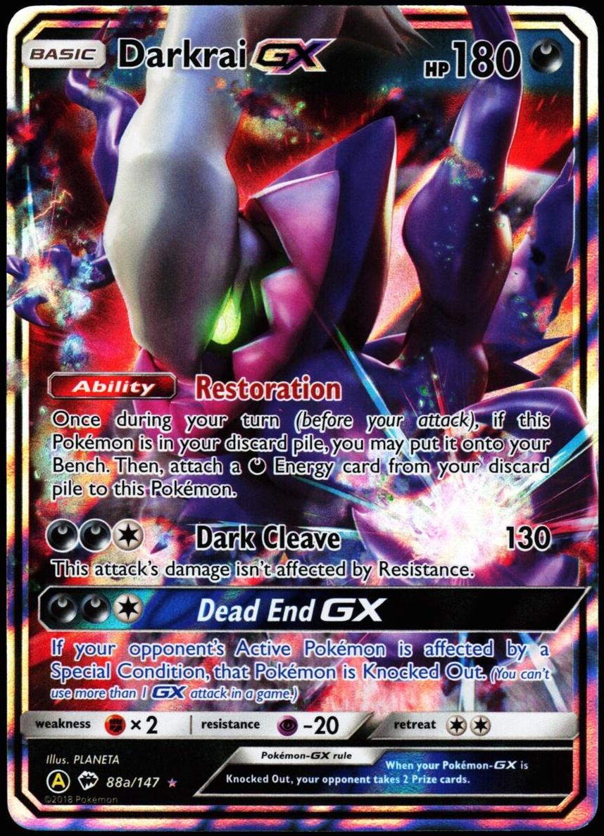 2017 Pokemon Burning Shadows GX #88 Darkrai front
