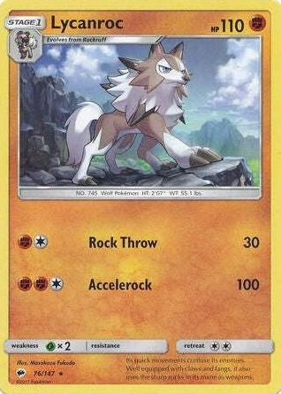 Lycanroc 2017 Pokemon Sun & Moon Burning Shadows