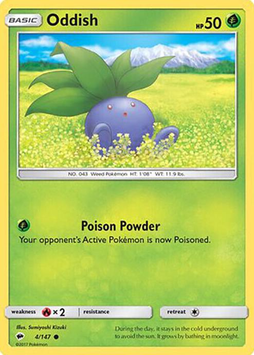 Oddish 2017 Pokemon Sun & Moon Burning Shadows
