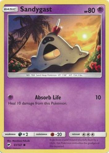 Sandygast 2017 Pokemon Sun & Moon Burning Shadows