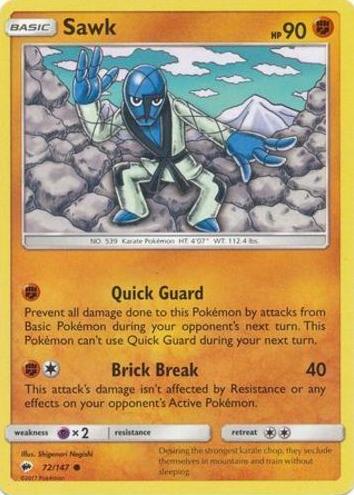 Sawk 2017 Pokemon Sun & Moon Burning Shadows