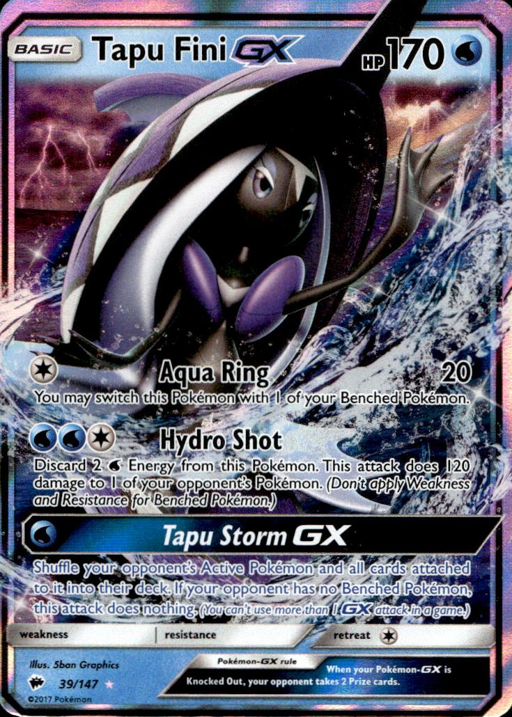 Tapu Fini GX 2017 Pokemon Sun & Moon Burning Shadows
