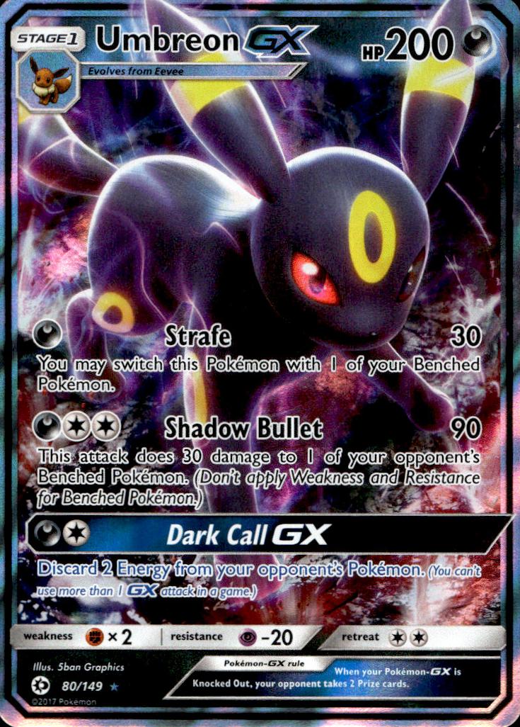2017 Pokemon Sun & Moon GX #80 Umbreon front