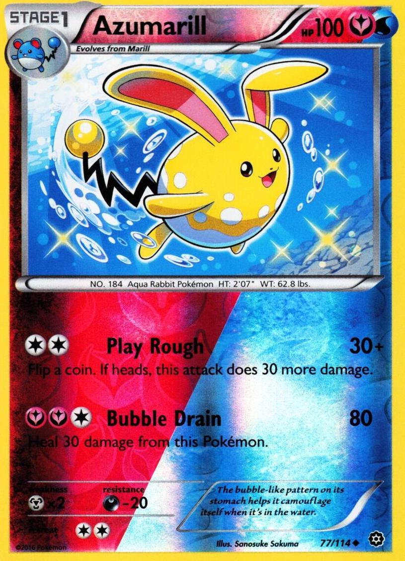 2016 Pokemon Xy Steam Siege Foil #77 Azumarill front