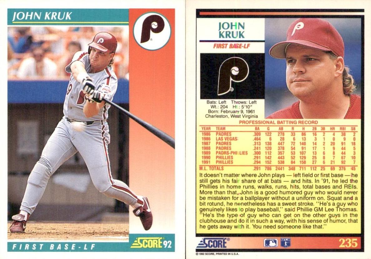 1992 John Kruk #235
